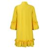 Plus Size Womens Dresses Spring Summer Casual Loose Ruffle Sleeve Tie Solid Color