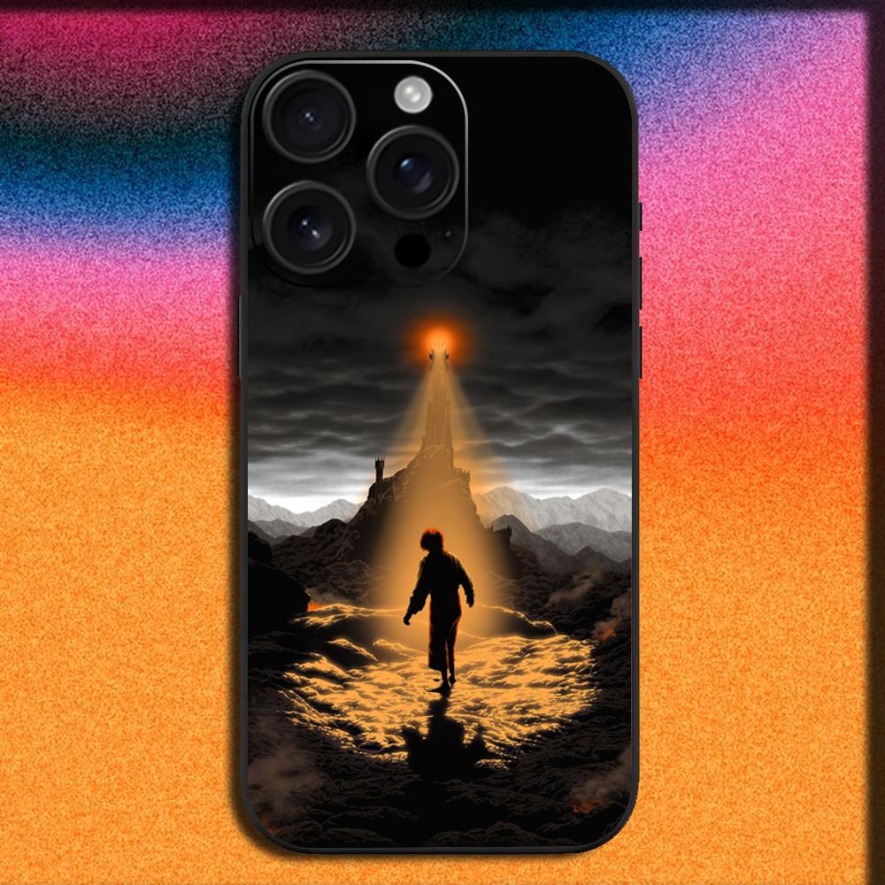 The Lord of the R-Rings Map Phone Case For iPhone 16,15,14,13,12,11,Pro,XS,Max,XR,Plus,SE,Mini Soft Black Cover