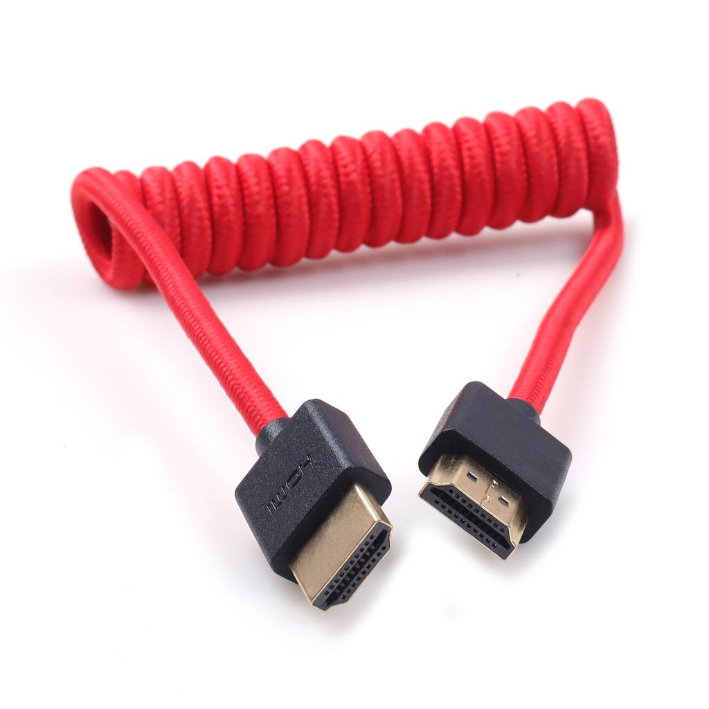 HD to Micro HD/MINI HD/HD Coiled Cable 1080P 4K 60Hz High-Speed High-Definition Television Cable for Monitor Computer |Black Re