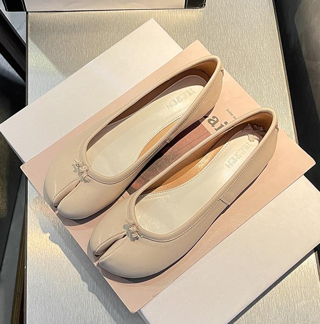 Fashion 2025 Women Trotter Shoes Tabi Ninja Leather Flats Femme Split Toe Loafers Japanese Hoof Moccasins Slip On Comfy Ballerina Ladies