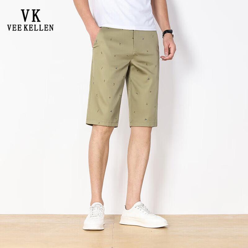 VEE KELLEN Men's Ice Silk Solid Casual Shorts