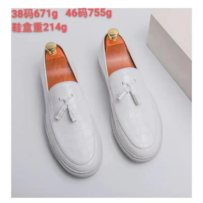 

Factory direct sales spring new trend large size men s leather shoes men s business leisure Korean version of trend men s shoes 38 белый