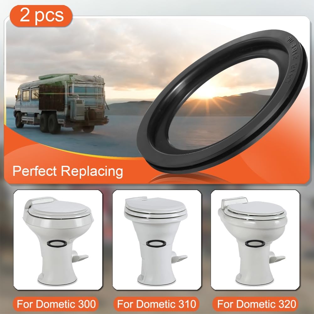 RV Toilet Seal, Flush Ball Seal Gasket Replacement 385311658 for Dometic 300/310/320, High-Grade Rubber, Toilet Seal Parts Solve The Leakage Problem,
