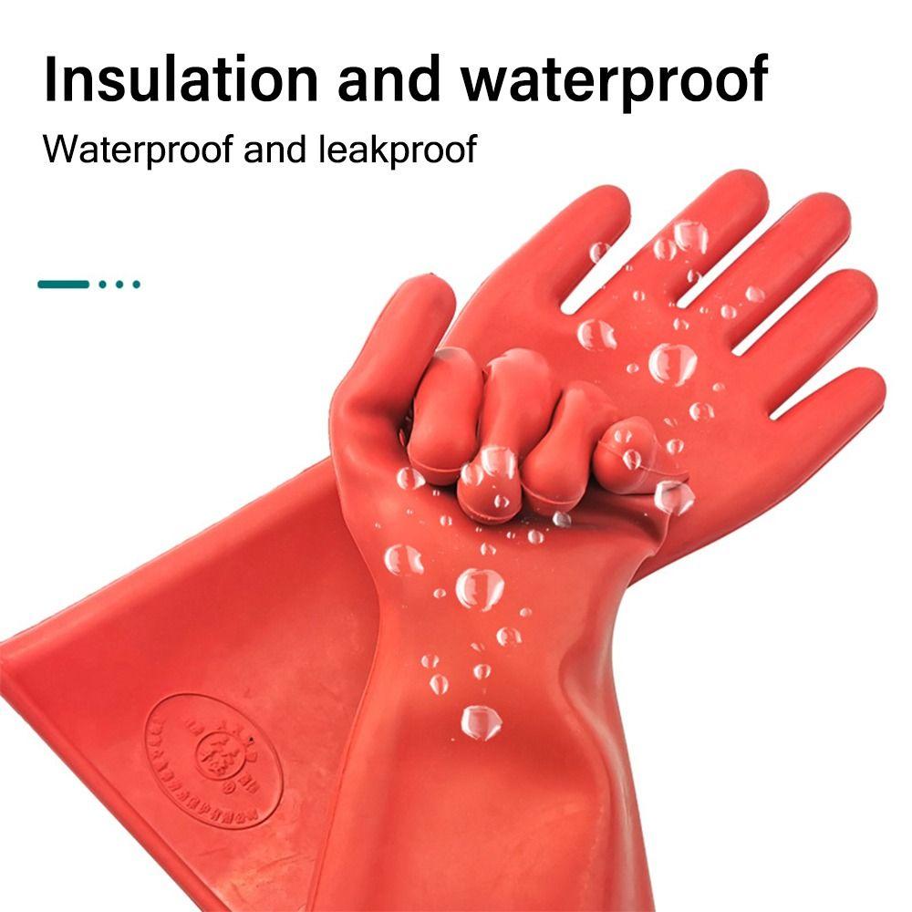 Red Electrician Insulating Gloves 5KV Work Safe Gloves Protective Insulation Mittens  Electrical