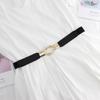 Lady Faux Leather Belt Fashion Casual Double Loop Buckle Belt