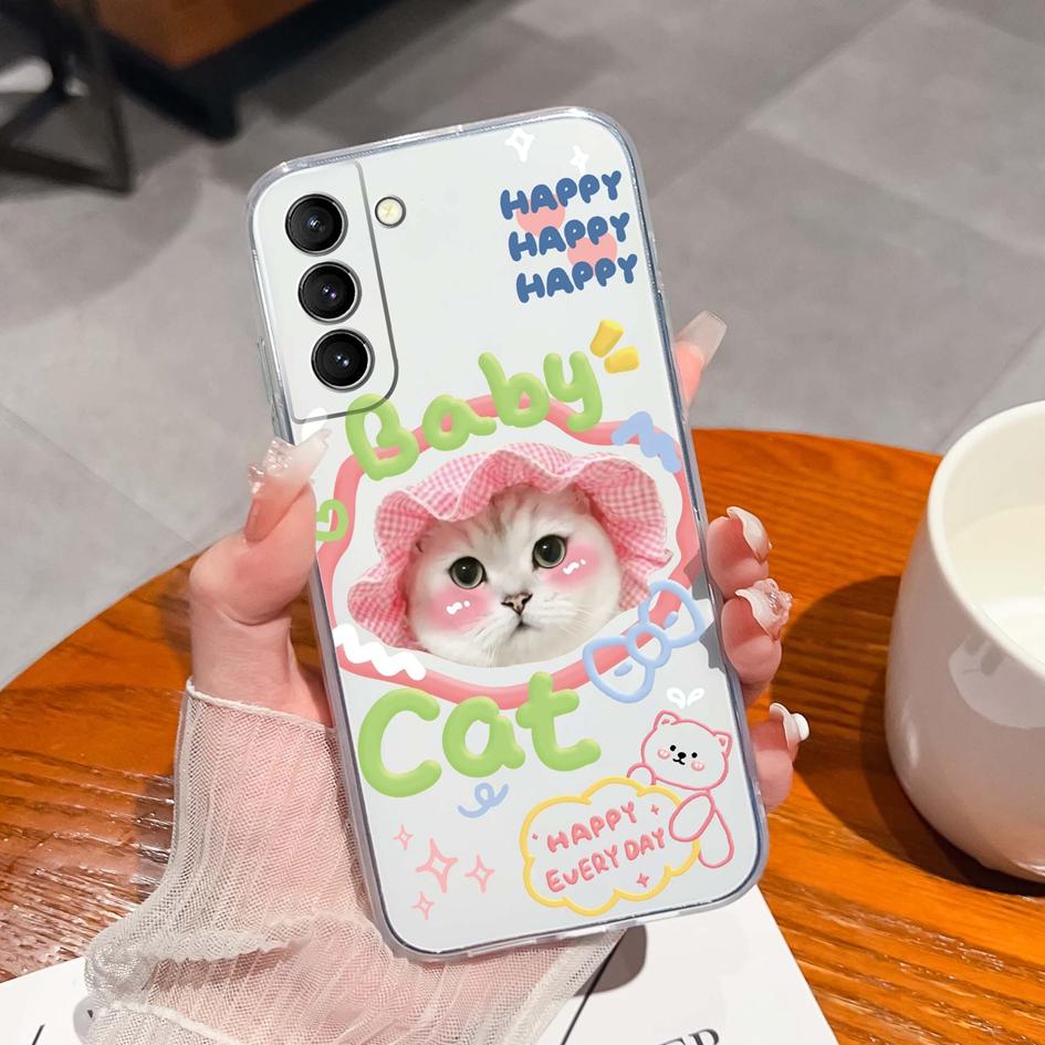 Back Cover For Samsung S21 S22 S23 Ultra Plus S6 S7 S9 Edge Bumper Case Screen Protector Luxury Graffiti Butterfly Silicone Soft TPU Transparent Shell