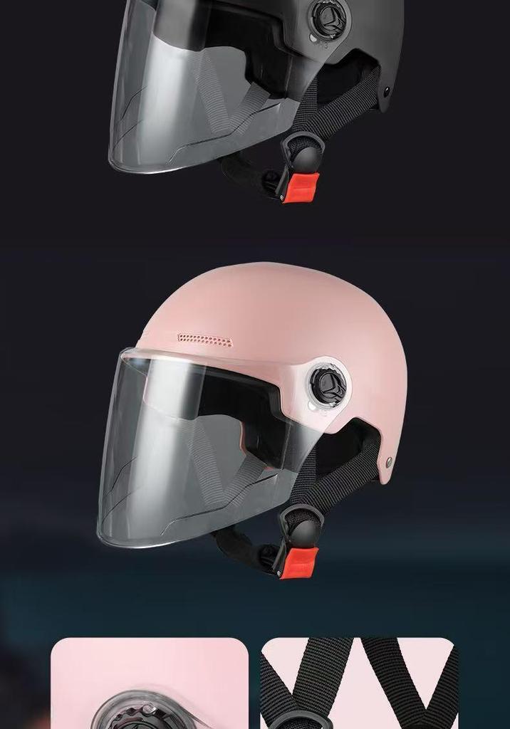 Four Seasons Lightweight Breathable Sun Protection Helmet for Electric Scooters, Motorcycles, and Bicycles - Unisex Summer Classic Half Helmet.