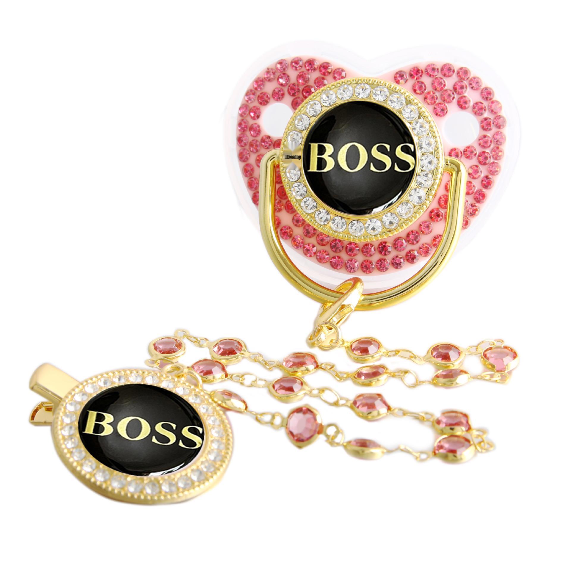 

Золотая соска с бриллиантами и клипсой-цепочкой