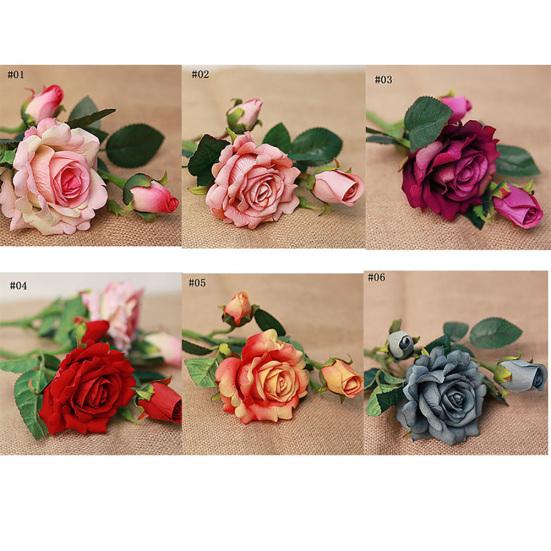 1Pc Artificial Rose Fabric Fake Flower for Wedding Home Party Office Decoration