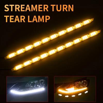 12V LED Tagfahrlichtstreifen Flexibel Wasserdicht Scheinwerfer Blinker Gelbe Lampe Auto Dekorative Fahrleuchten