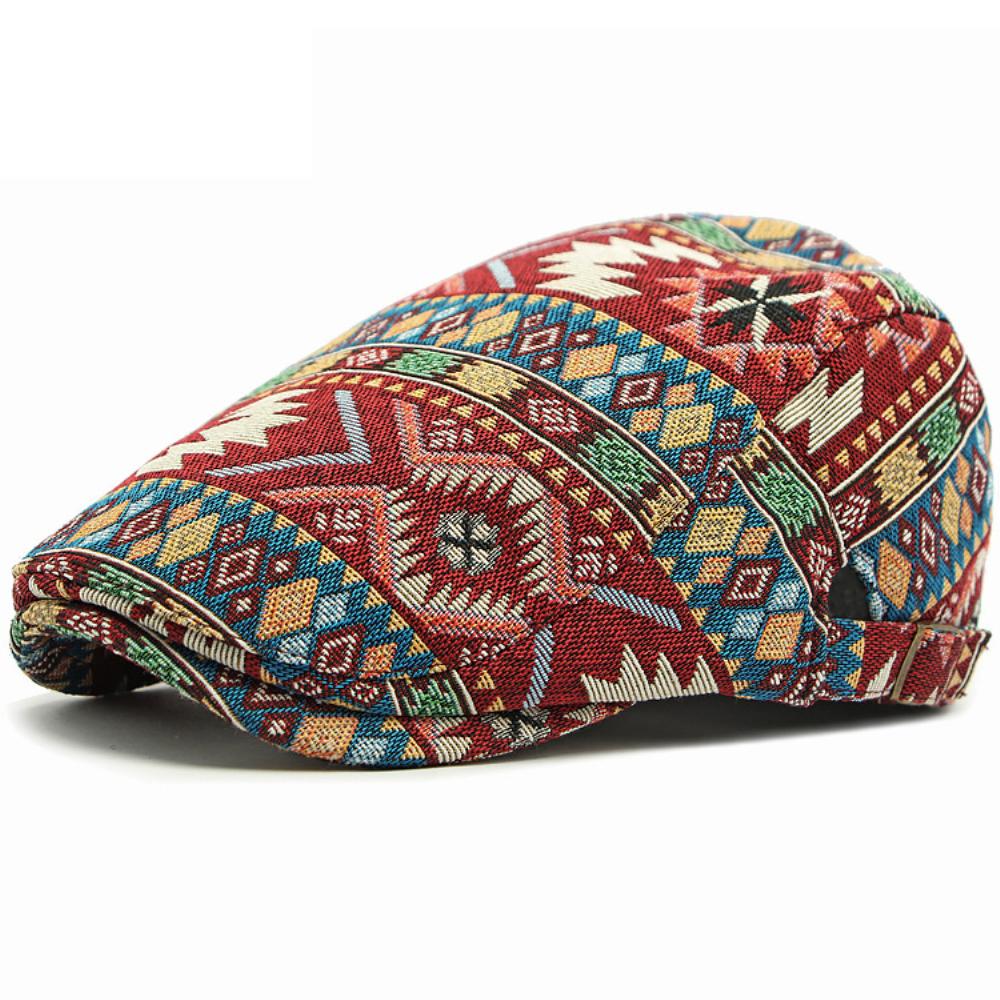 HT4559 Men Women Beret New Stylish Jacquard Ivy Flat Cap Spring Autumn Artist Painter Beret Hat Male Female Adjustable Beret Cap