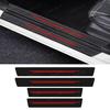 4x Red Carbon Fibre Leather Car Door Sill Protection Cover Sticker Accessories