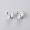 Original Design Matte Copper Platinum Plated S925 Silver Needle Stud Earrings, Niche Fashion Commuter Must Enter Earrings