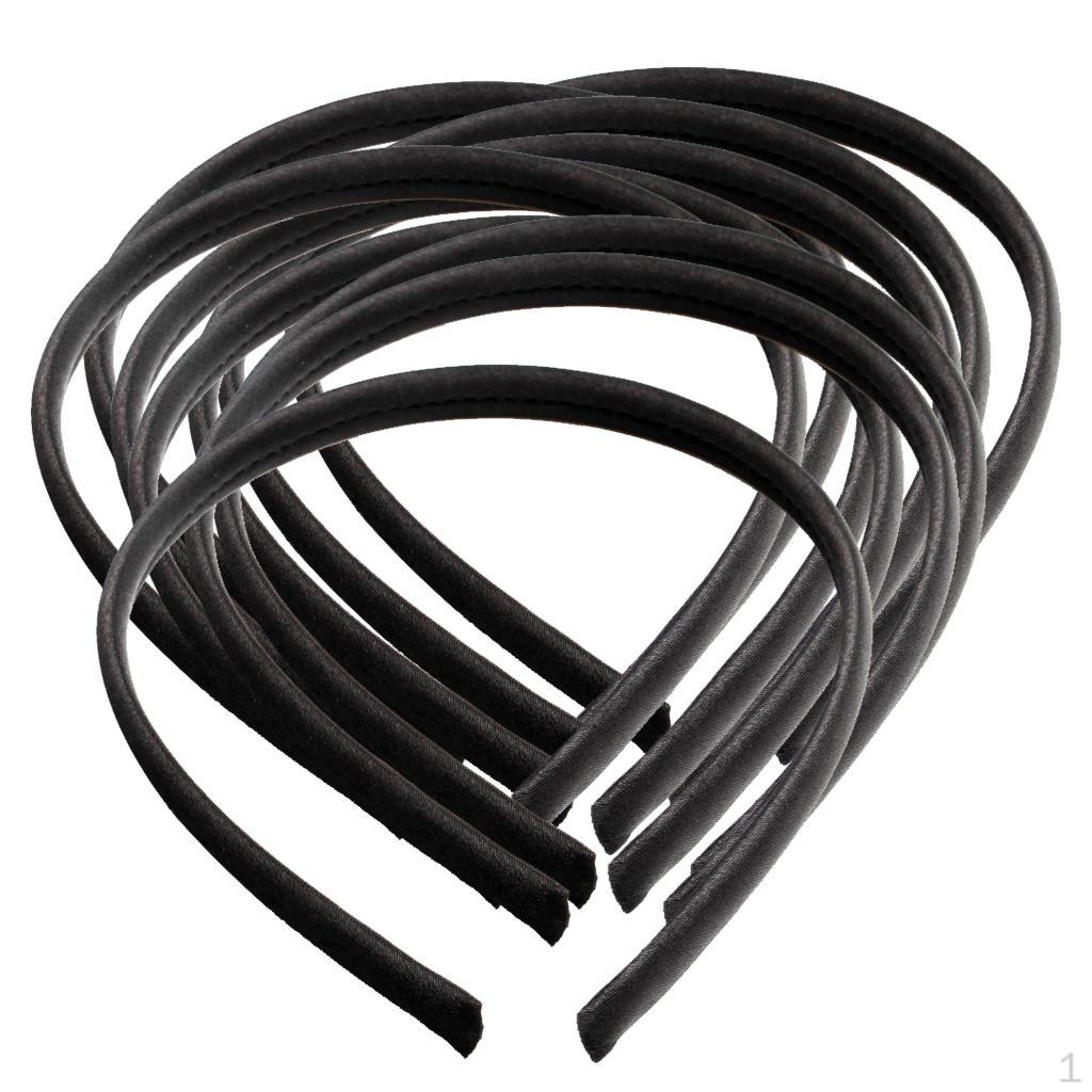10 Pcs Women Girls Satin Plain Headband Alice Ban Hair Band Diy