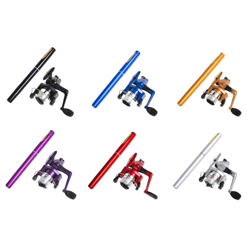 Pen Style Foldable Fishing Rod with Reel Set for Ice Fishing, Pocket Telescopic Mini Pen Shape Fishing Rod and Reel Set