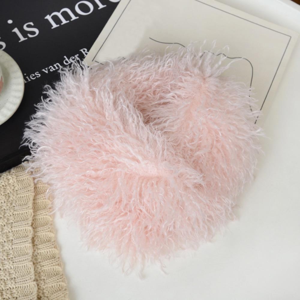Solid Color Plush Scarf Versatile Neck Protection Scarf Cozy Imitation Wool Scarf For Women