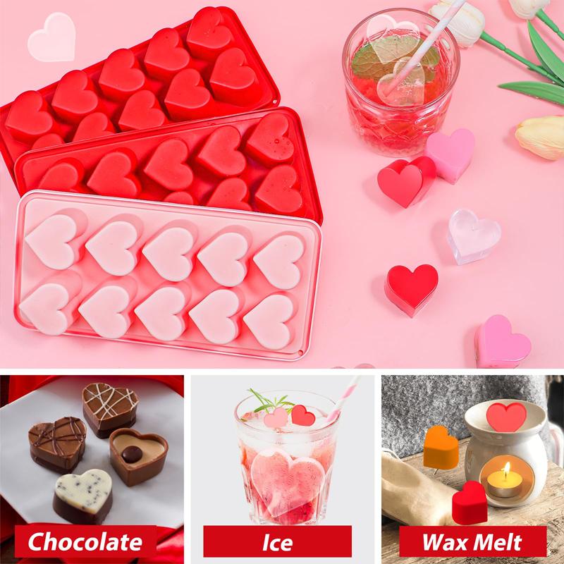 Mini Love Chocolate Heart Shaped Silicone Mold Pink Red Ice Cube Mold Multifunctional DIY Pudding Candy Mold Whiskey Kitchen