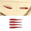Red Carbon Interior Door Handle Trim Cover Sticker For BMW 3 Series E90 05-12