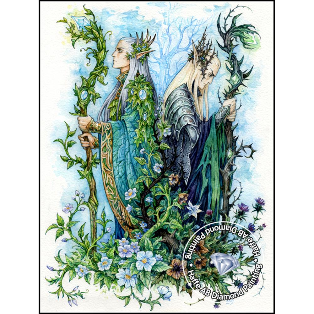 2026 New Fantasy Lord Elf Prince Diamond Art Painting Ring Power Forest Landscape Tree Flower Mosaic Home Decor