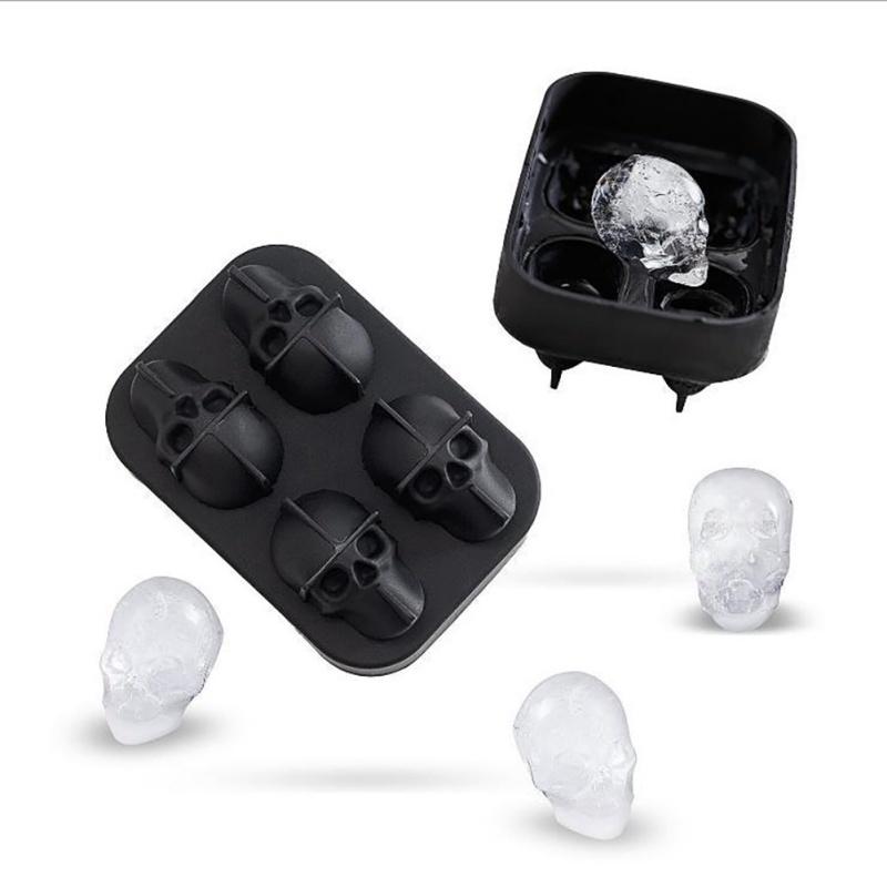 3D Skull Flexible Silicone Ice Cube Mold Ice Cream Cake Mold Kicthen Tools
