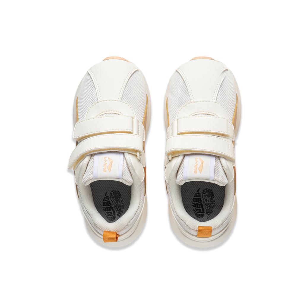 Li Ning Kids Sports Lifestyle Series Little Agan Trendy Low-Top Casual Shoes Kids Sneakers Off-White Orange YKAP148-82
