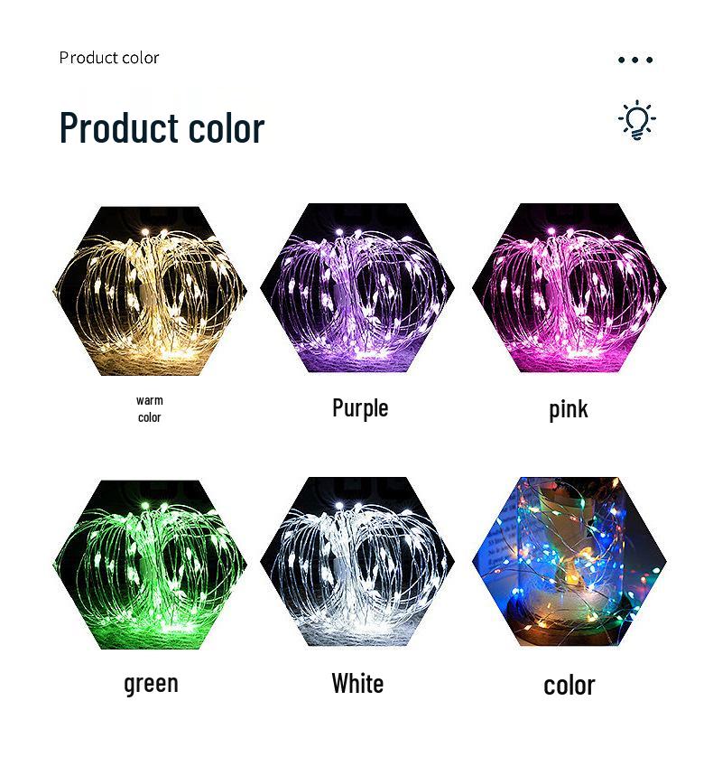 LED Solar Copper Wire String Christmas Fairy Lights - 8 Modes for Outdoor Decoration