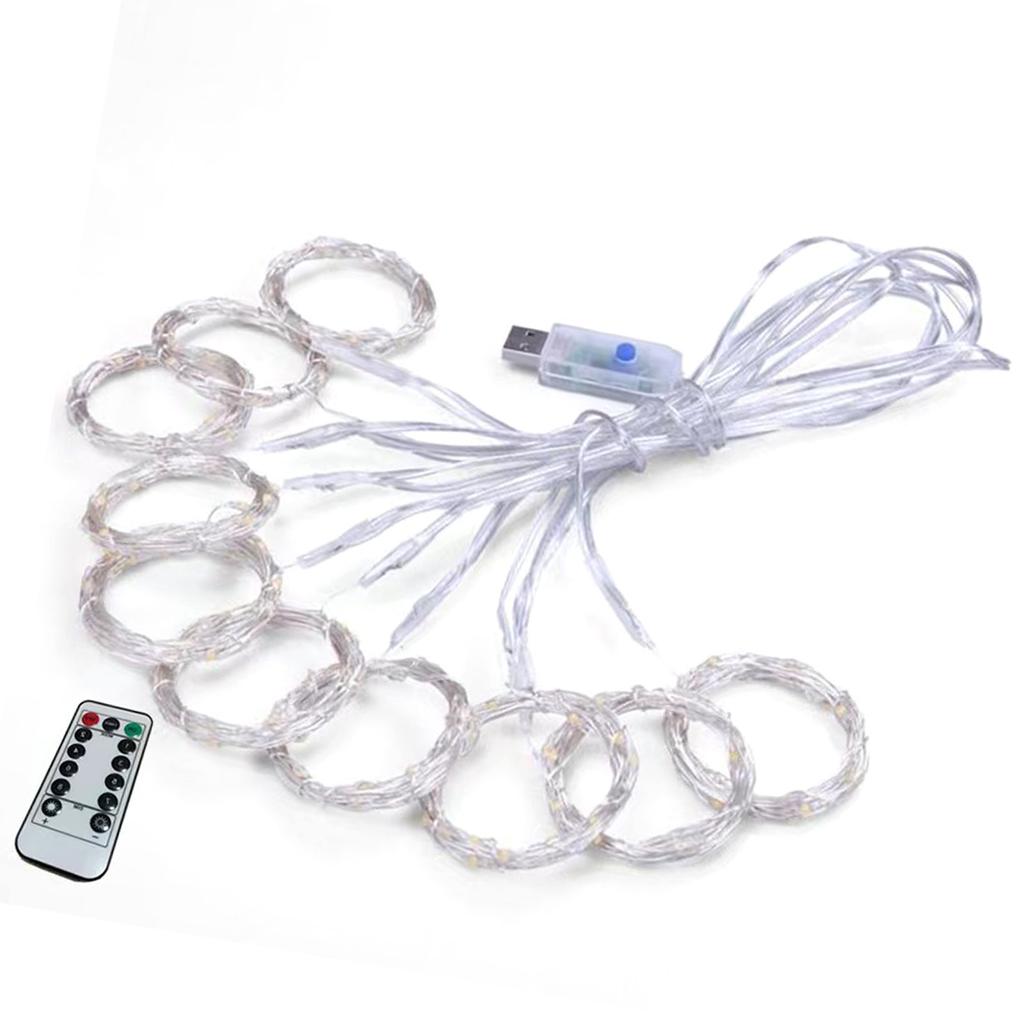 LED Curtain Lights 8 Modes Remote Control 3.3x3.3yd USB Power High Safety Curtain String Lights for
