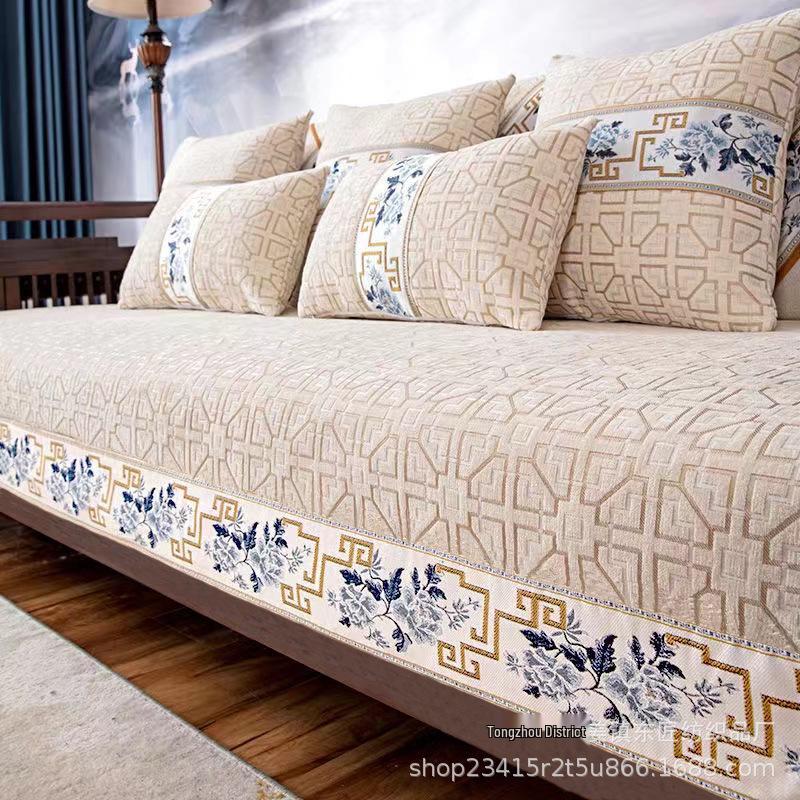 

Прочный Нескользящий Всесезонный Чехол на Подушку для Дивана в Китайском Стиле 110*210cm (with strap) слоновая кость