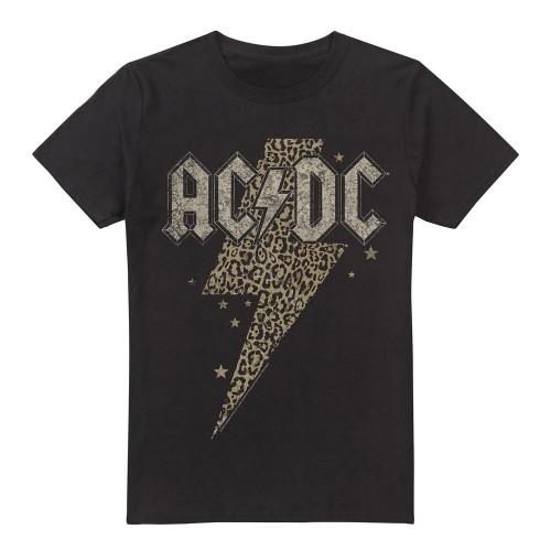 AC/DC Mens Leopard Print Bolt T-Shirt