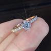 Luxury Wedding Rings for Women Classic Cross Design Inlaid Shiny Crystal Zirconia Ring Fashion Female Engagement Rings Jewelry
