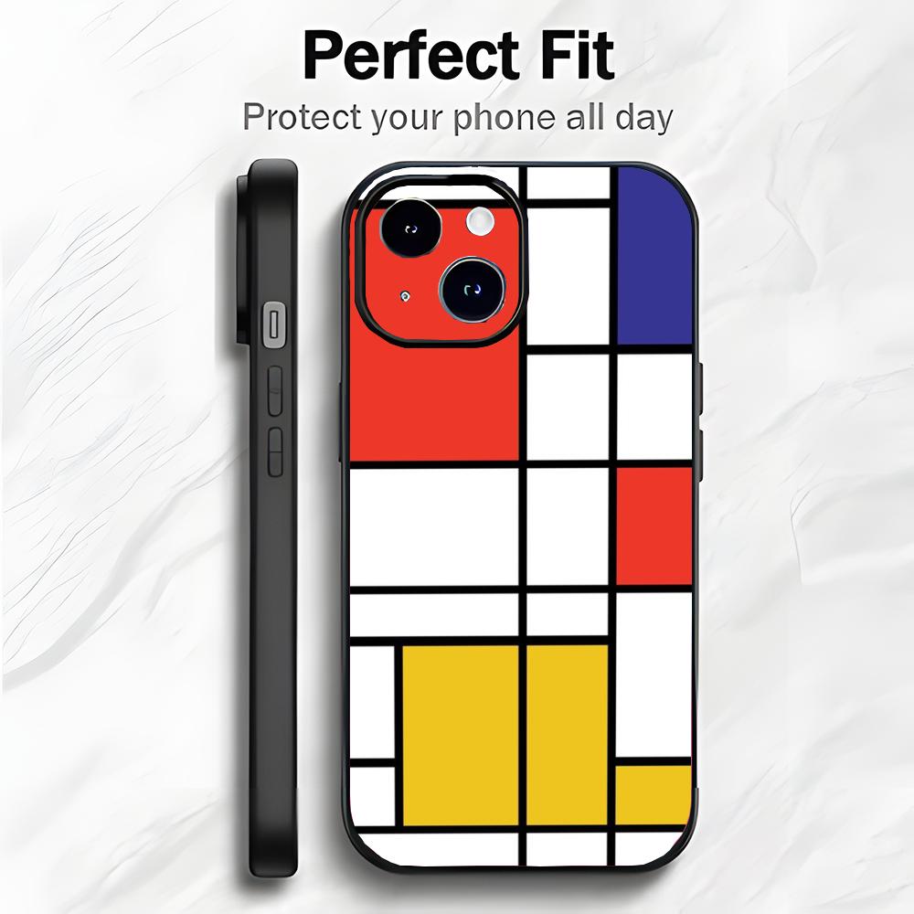 Abstract Iconic Art P-Piet Mondrian Phone Case Phone Case Soft Packaging Lightweight For iPhone17 16 15 14 13ProMax