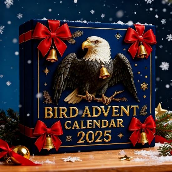 2025 Bird Advent Calendar 24 Days Handcrafted Acrylic Ornaments with Realistic Designs 2D Flat Hanging Decor for Christmas Tree & Holiday Display