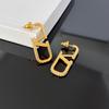2026 V-Shaped Luxury Earrings: Gold-Plated Copper with Inlaid Diamonds, Elegant European & American Style for Women.