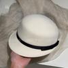 [Wool] Chaebol Daughter Bow Ribbon Top Hat Female Hepburn Style French Celebrity Temperament Equestrian Hat
