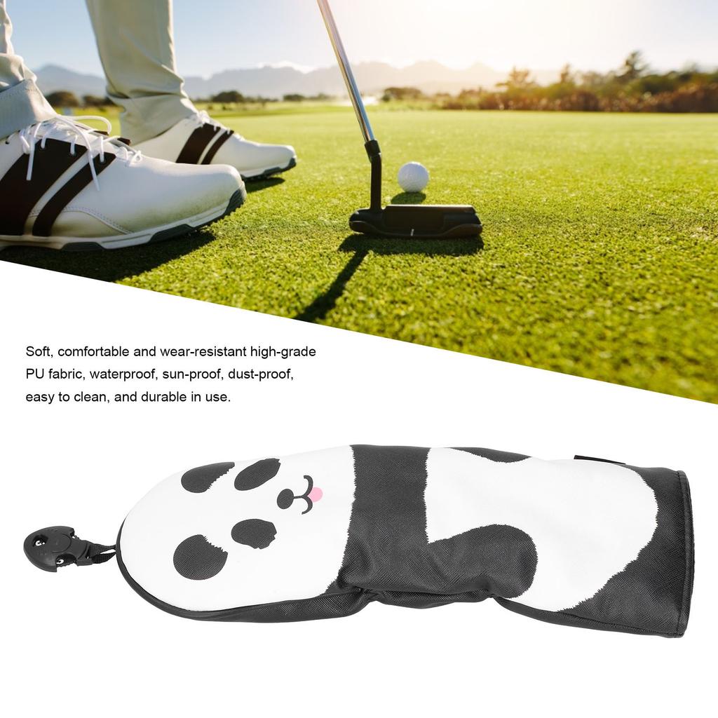 PU Leather Golf Wood Head Covers Waterproof Cartoon Thicken Plush No. 3 Golf Club Headcover