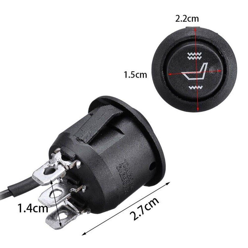Seats Switch Rocker Hi/Low Off Round Heated 12V 1Pc