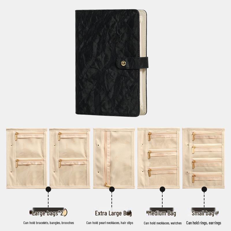 2026 New Style Gold Jewelry Storage Book with Large Capacity Earring Compartments