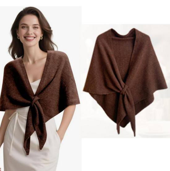 Damen Dreiecksschal aus Wollmischung - Gemütlich und warm für Herbst/Winter, ideal für klimatisierte Räume.