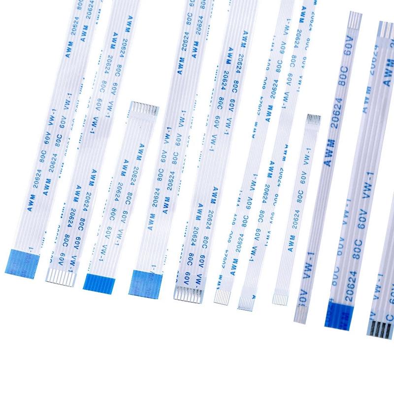 0.5mm Pitch FFC FPC Ribbon Cable, Flat 4/6/8/10/40P, AWM 20624, 80°C, 60V