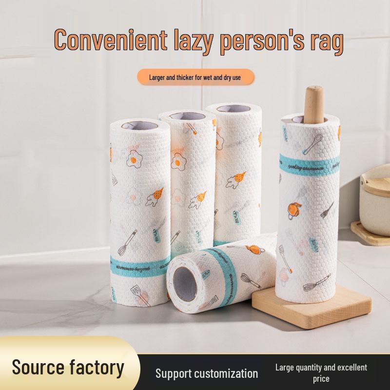 Dicker, bedruckter Putzlappen: Einweg-Küchenlappen zur doppelten Verwendung zum Aufsaugen von Öl und Wasser