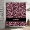 Luxurious Bathroom Decor: Pink Red Leaf Printed Shower Curtain For Home Decoration Modern Waterproof Washable Fabric With Hooks
