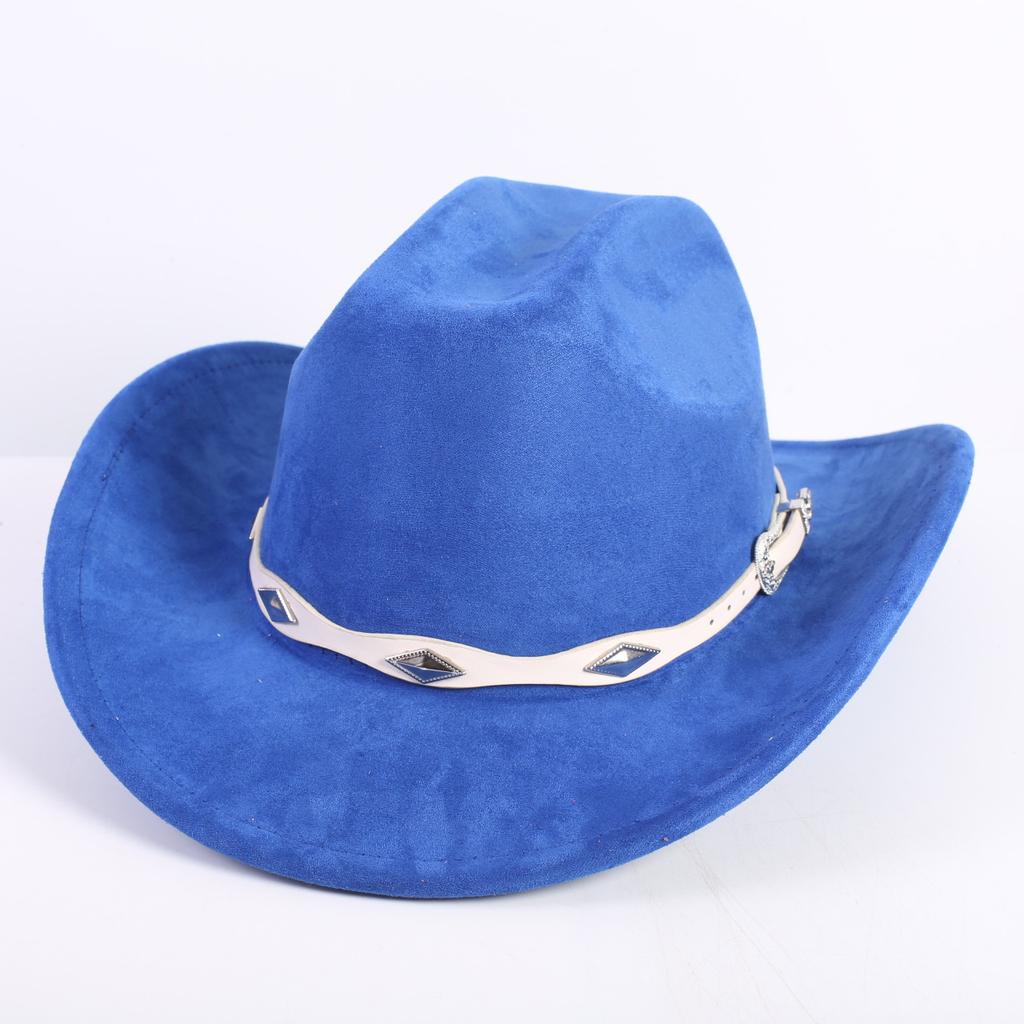 New Color Western Cowboy Hat Men's and Women's Commuting Versatile Simple Wind Wide Brim Top Hat Sun Hat