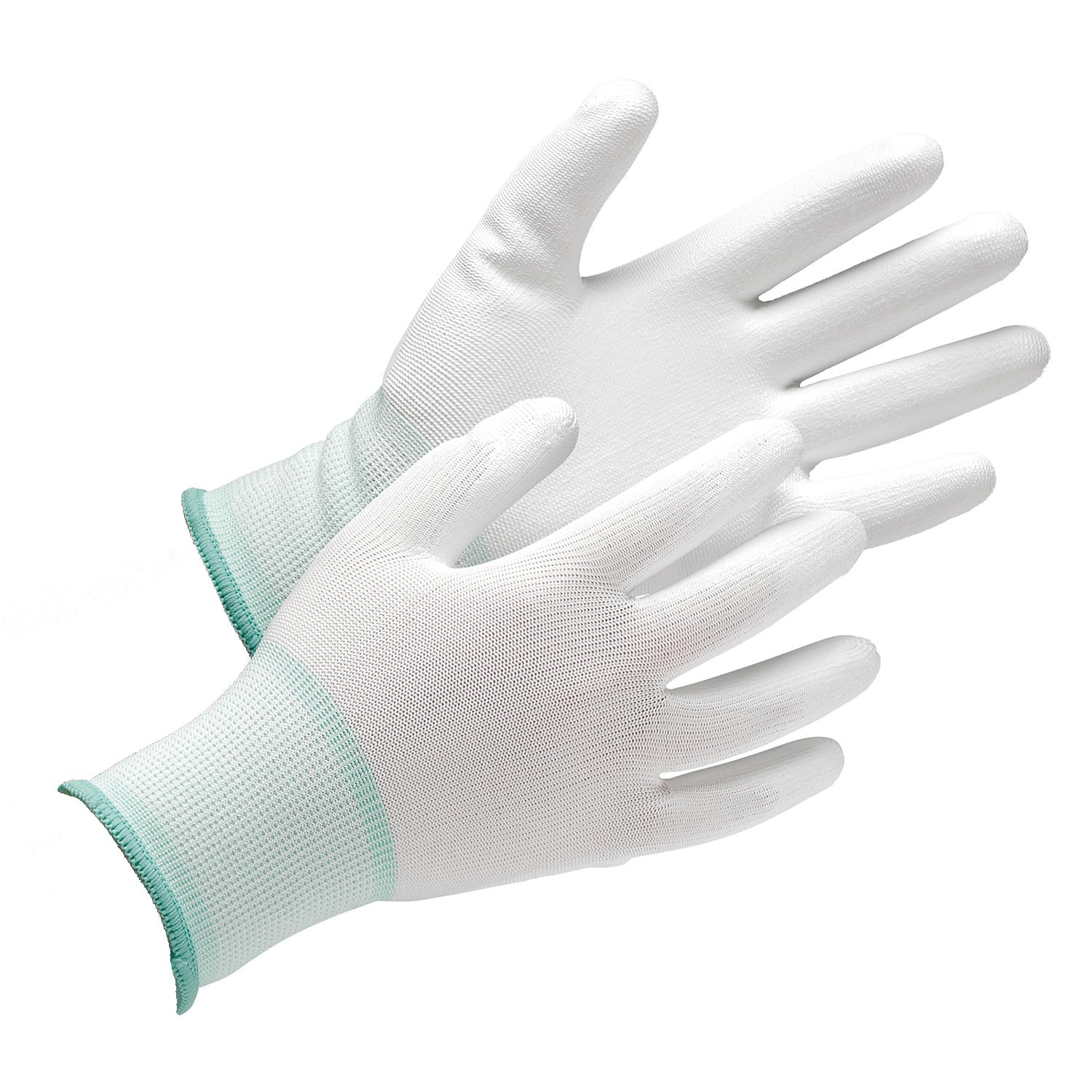 

Midori Anzen Quality Control Work Low Dust Palm 10 Gloves, Emission, Anti-Slip, Coated, NPU130N, Medium, Pairs/Bag білий