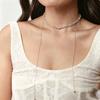 Moonlight-draped Copper Fluffy Lace Necklace-Handcrafted Women's Sporty Collarbone Chain Versatile Stylish Wearable Multiple