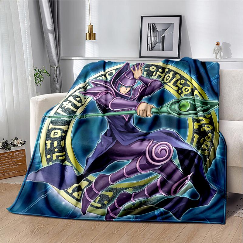 Dark Magician Cartoon Anime Throws Blanket Kids Super Soft Cute Blankt for Travel Couch Picnic Bed Flannel Blanket Birthday Gift