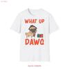 Funny Pug T Shirt What Up Dawg Dog Lover Vintage Washed Stretched Unisex Graphic Breathable Stylish Homme Top For Everyday Wear