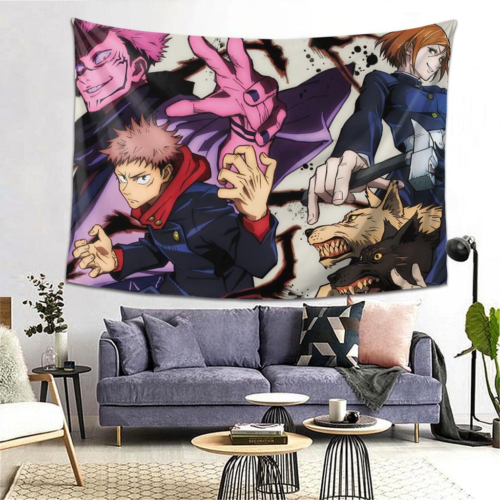 Megumi Besto Friendo Jujutsu Kaisen Sukuna Anime Tapestry Art Aesthetic Tapestries for Bedroom Home Wall Cloth Wall Hanging