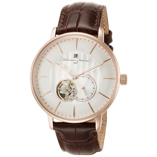 

Мужские автоматические часы Salvatore Marra с куполообразным стеклом, коричневые, SM17114-PGWH, официально импортированные
