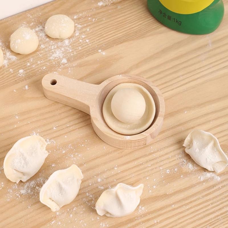 Round Wood Dumpling Skin Maker Ball Rolling Manual Dumpling Maker Dumpling Skin Press Reusable Dumpling Ravioli Maker Tools