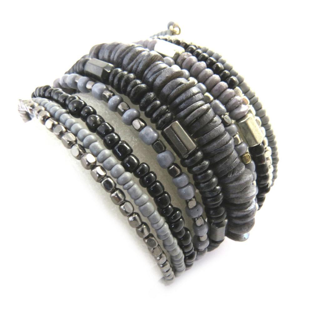 Les Trésors De Lily [M9324] - Bracelet créateur 'Katmandou' gris